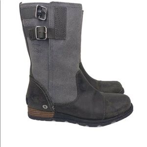Sorel Major Pull On Gray Leather 6 Mid Calf Ankle